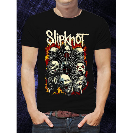 Мужская футболка Slipknot Skulls In Attack из хлопка