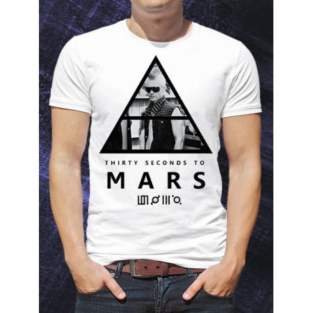 Мужская футболка Thirty seconds to Mars poster из хлопка