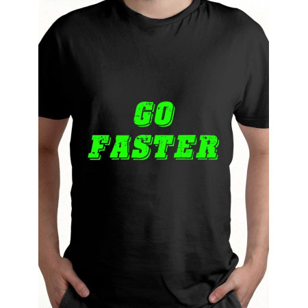 Мужская футболка Go faster (надпись подрезкой) из хлопка