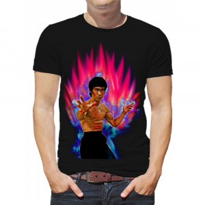 Мужская футболка Брюс Ли Bruce Lee surronded by fire