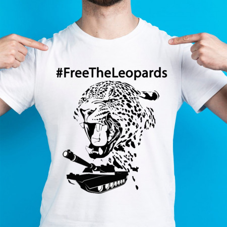 Футболка #FreeTheLeopards Леопард и танк хлопковая