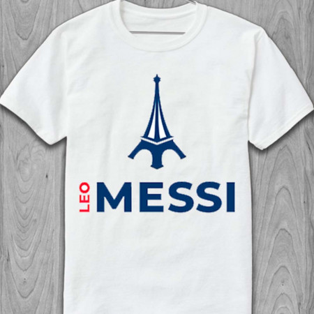 Футболка Leo Messi (Eiffel Tower)  из хлопка