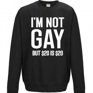 Світшот I`m not gay, but $20 is $20