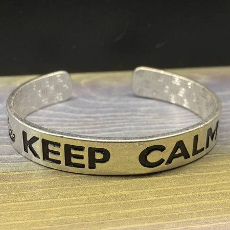 Жорсткий браслет з гравіюванням "Keep Calm" 5,5 см 