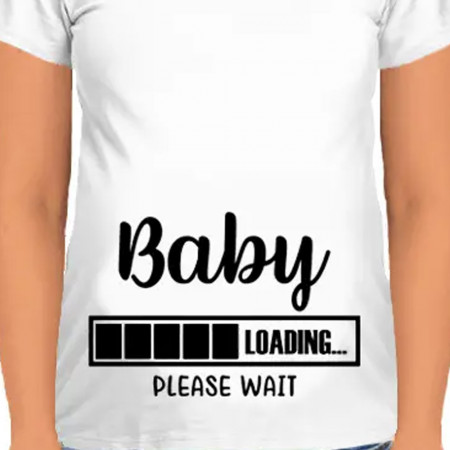 Футболка для вагітних Baby loading. Please wait бавовняна