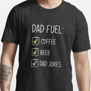 Мужская футболка Dad fuel: coffee, beer, dad jokes