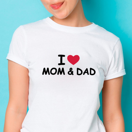 Футболка I love mom & dad хлопковая