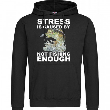 Худи Stress is caused by not fishing enough трехнитка