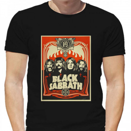 Футболка с участниками группы Black Sabbath черная