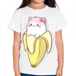 Детская футболка Banana cat pink