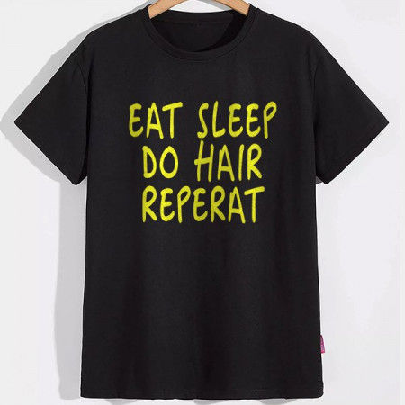 Футболка Eat sleep do hair repeat бавовняна