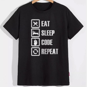 Мужская футболка Eat Sleep Code Repeat