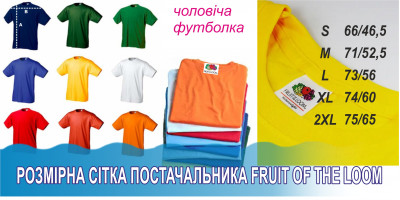 Размерная сетка Fruit of the Loom