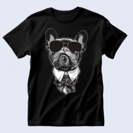 Мужская футболка "Собака в очках" из хлопка