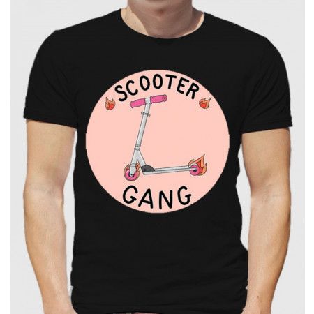 Мужская футболка Scooter gang (розовый принт) из хлопка