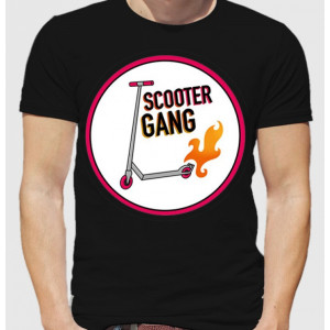 Мужская футболка Scooter gang (пылающий самокат)