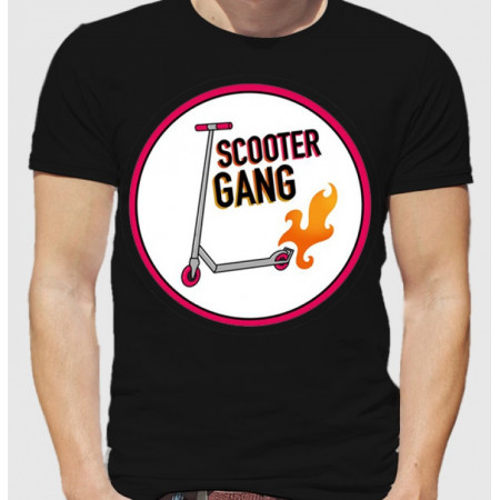 Мужская футболка Scooter gang (пылающий самокат) из хлопка