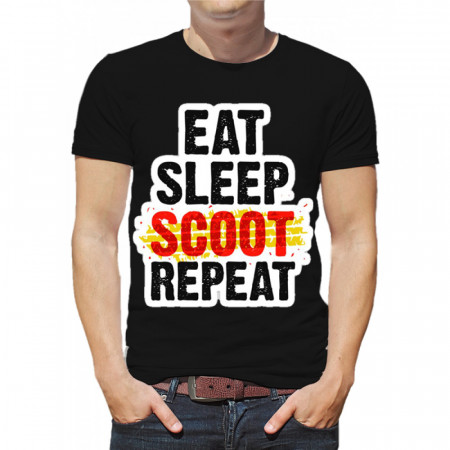 Мужская футболка Eat Sleep Scoot Repeat из хлопка