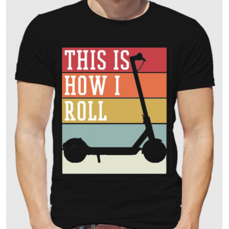 Мужская футболка This is how I roll (самокат pop art style) из хлопка
