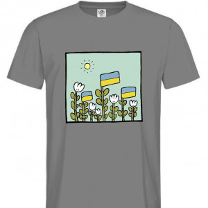 Футболка Украинские флаги в поле
