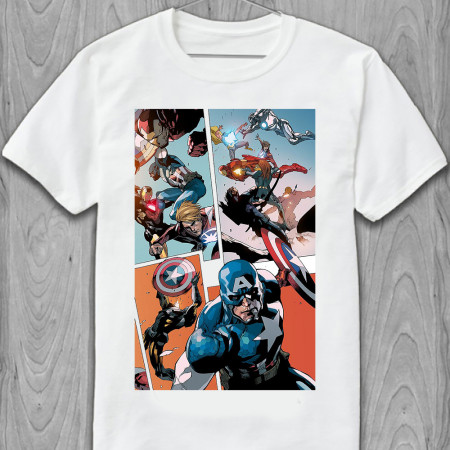 Мужская футболка Captain America Капитан Америка Avengers, Marvel characters art из хлопка