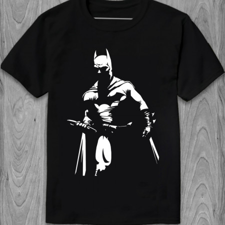 Мужская футболка Персонаж из комикса Бэтмен Batman темный силуэт из хлопка