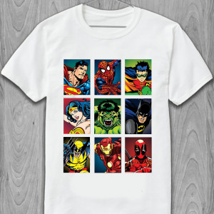 Мужская футболка Marvel Комиксы Марвел Superheros all characters Все супергерои