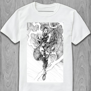 Мужская футболка Люди Х X-men Storm Pencil Drawing