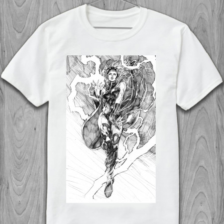 Мужская футболка Люди Х X-men Storm Pencil Drawing из хлопка