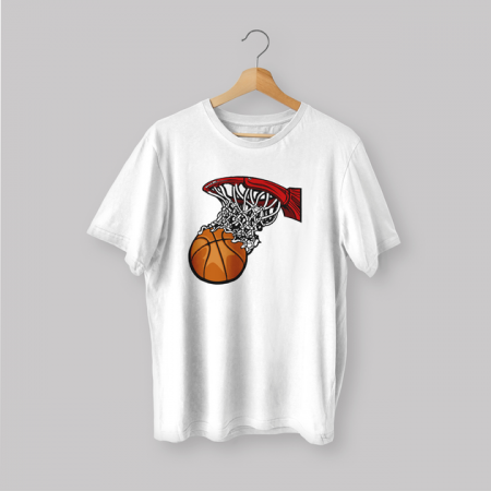 Мужская футболка Баскетбол The Ball in the Basket из хлопка