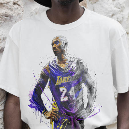 Мужская футболка Kobe Bryant watercolors artwork из хлопка