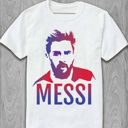 Футболка Messi, bald colors portrait из хлопка