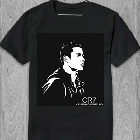 Футболка Роналду CR7 (black-white art) из хлопка