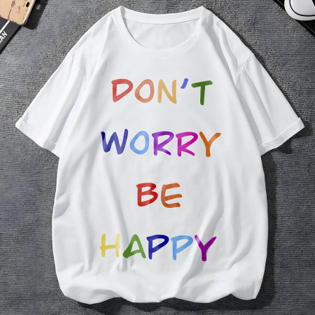 Футболка Don't Worry Be Happy (радужное настроение) из хлопка