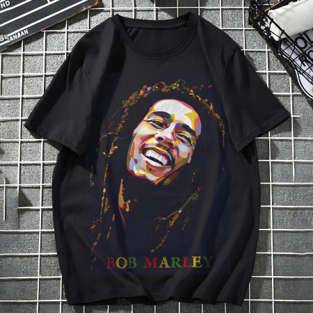 Футболка Bob Marley paint art з бавовни