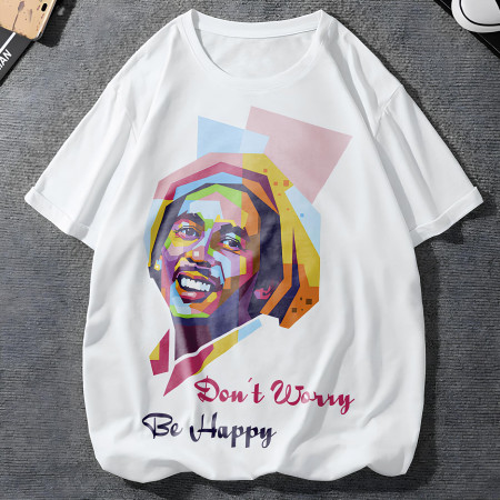 Футболка Don't Worry Be Happy Боб Марли из хлопка