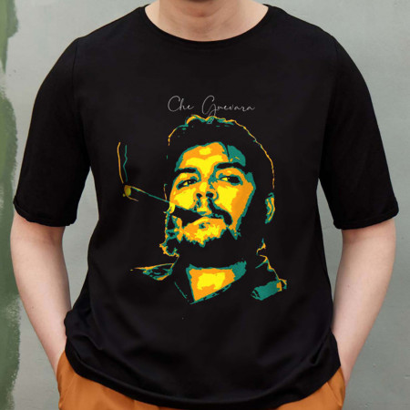 Футболка Che Guevara жовто-зелений арт з сигарой з бавовни