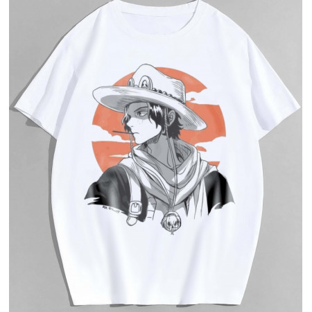 Футболка по мотивам аниме Ван Пис One Piece, Портгас Д. Эйс хлопковая