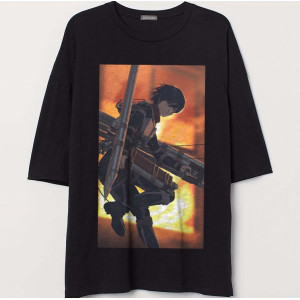 Футболка по мотивам аниме Attack on Titan Атака титанов, Микаса Аккерман Футболка по мотивам аниме Attack on Titan Атака титанов, Микаса Аккерман