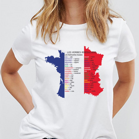 Футболка Французские неправильные глаголы (les verbes irreguliers francais) хлопковая