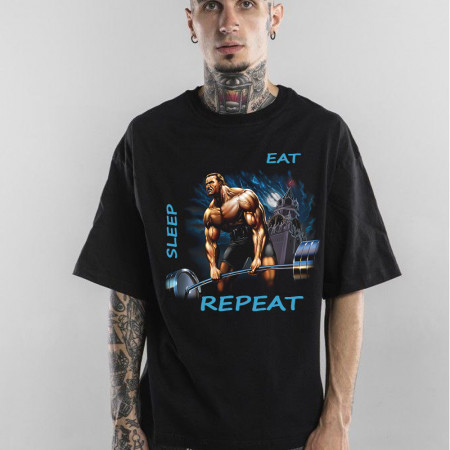 Футболка Eat - Sleep - Repeat хлопковая