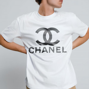 Футболка Chanel black logo 