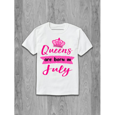 Футболка Queens are born in July хлопковая