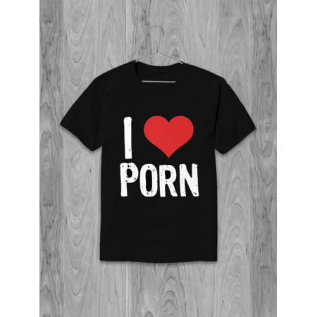 Футболка I love porn хлопковая