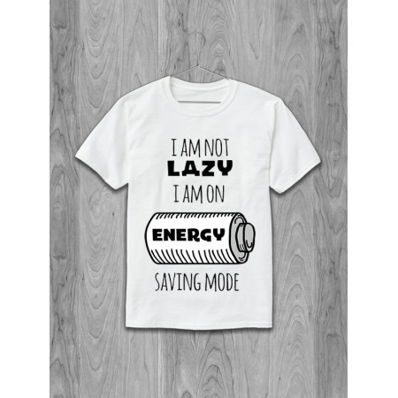 Футболка I'm not lazy. I'm on energy saving mode (battery) хлопковая