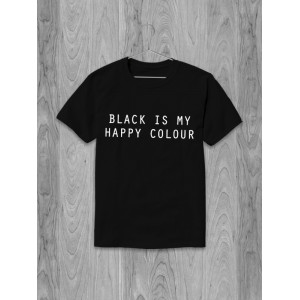 Футболка Black is my happy color (надпись белым)