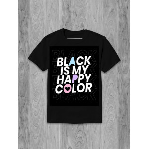 Футболка Black is my happy color art Футболка Black is my happy color art