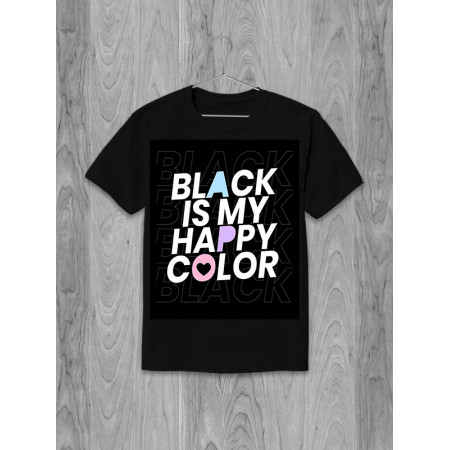 Футболка Black is my happy color art хлопковая