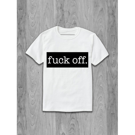 Футболка Fuck off (надпись белым на черном фоне) хлопковая