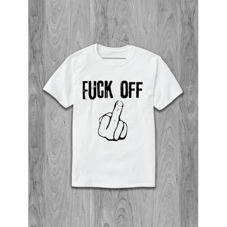 Футболка Fuck off (надпись и пальцы) хлопковая